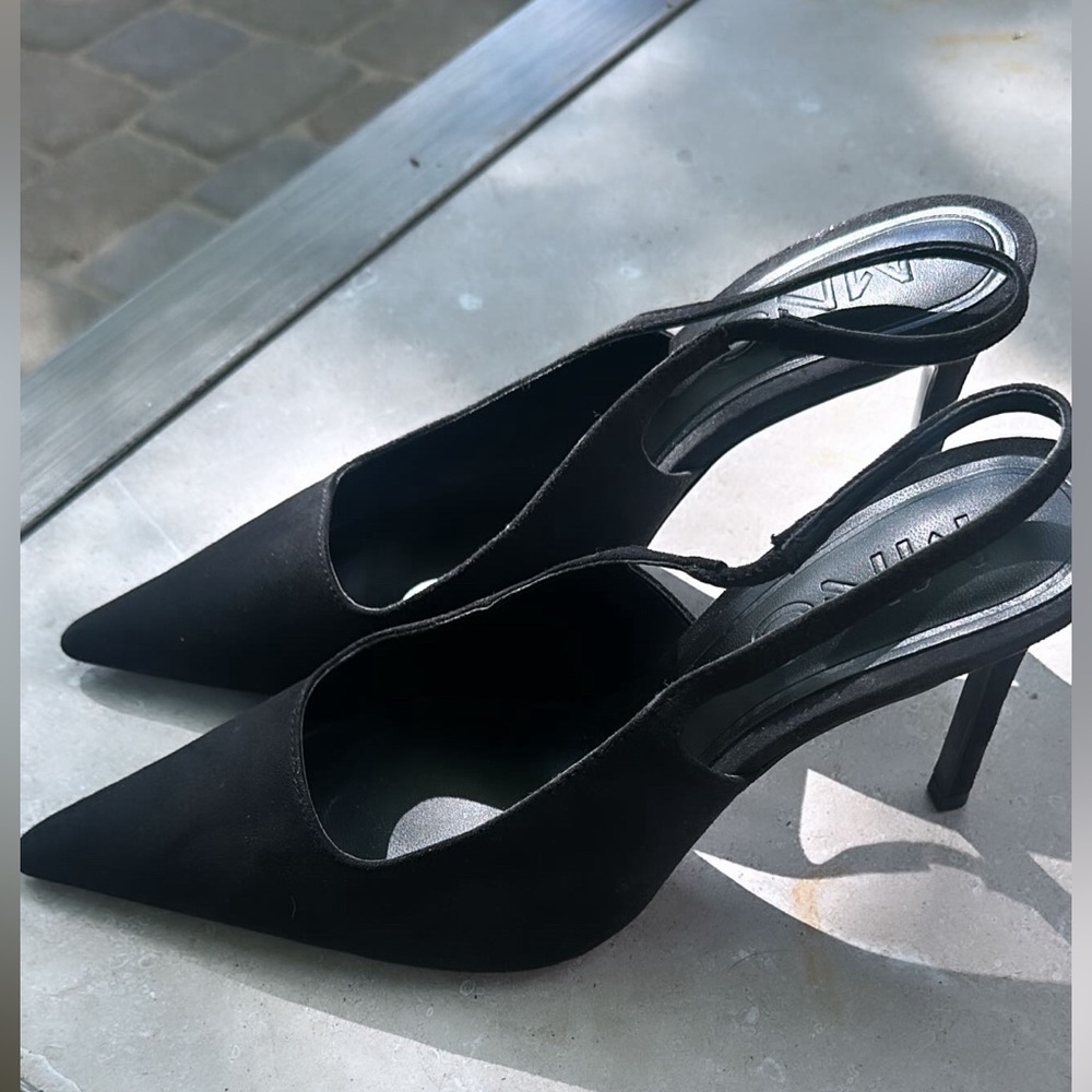 Mango Suede Slingback Heels